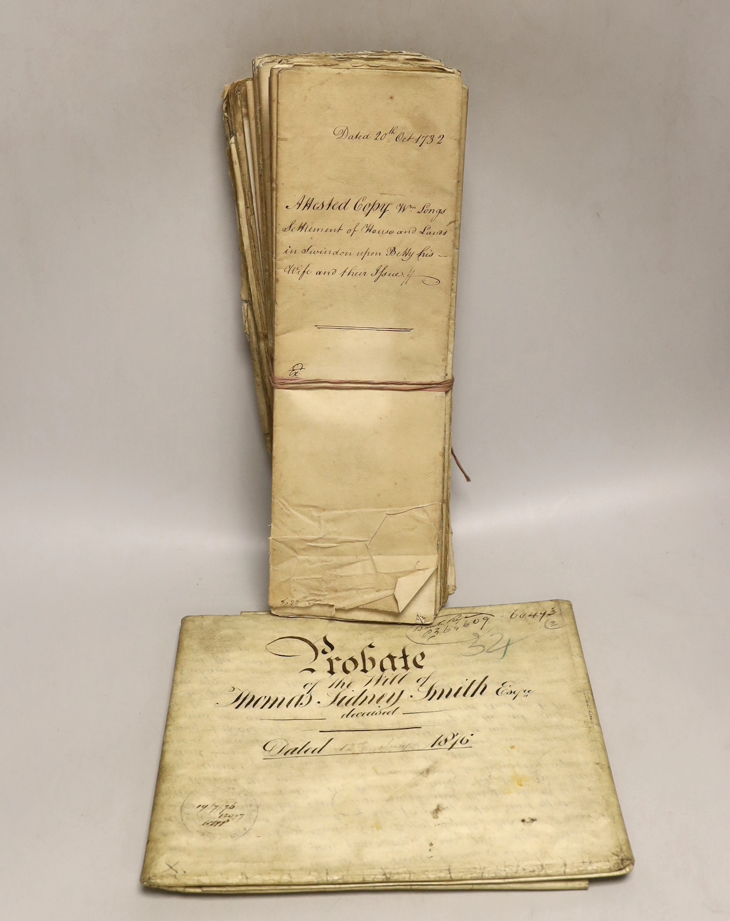 A group of Deeds, Wills, etc, 18th/19th century